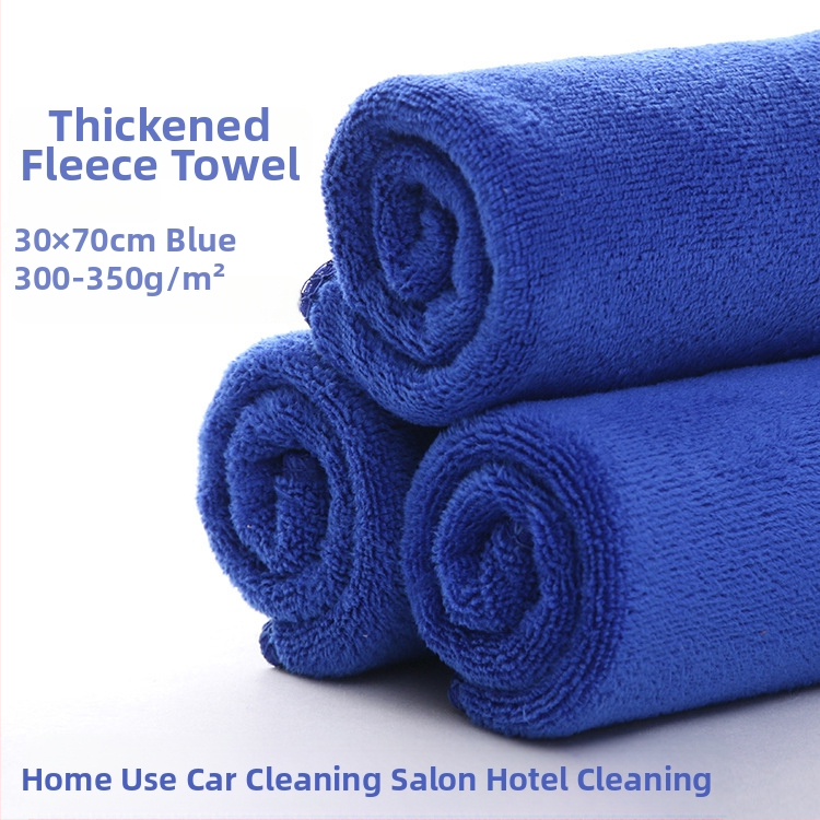 Prosop pentru salon de înfrumusețare din fibre foarte fine, utilizare profesională, absorbție ridicată, textură groasă; Material: 80% poliester; Fire: 21 count; Țesătură: Plain weave; Greutate: 80–100 g; Procesare personalizată: Da