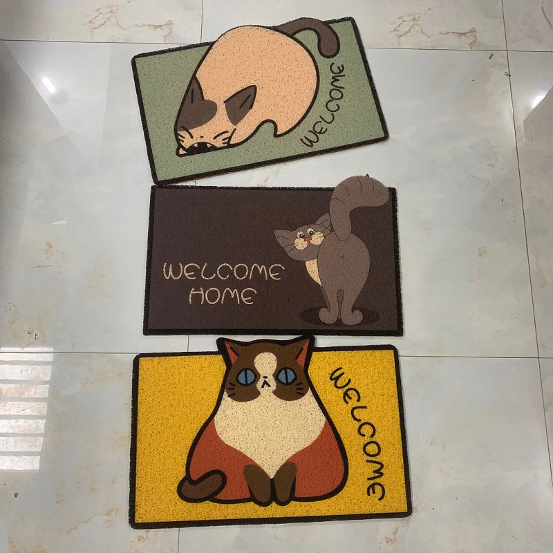 Ieejas paklājs ar karikatūras Corgi - PVC, jaunais Ķīnas stils, Drukāts logotips, Z.X zīmols