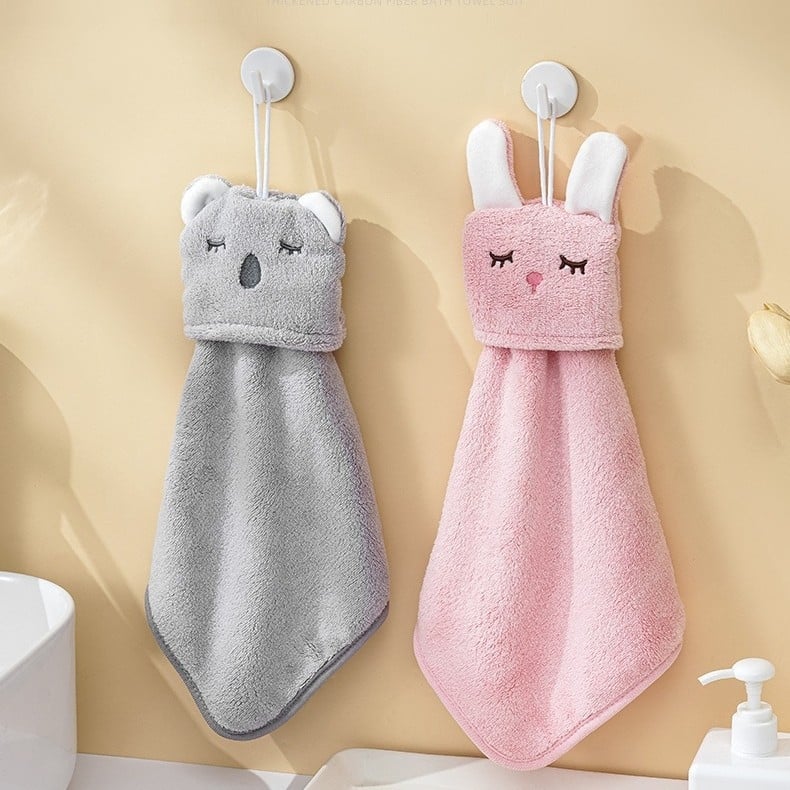 Prosop de mână pentru copii, cu personaje animate, tip atârnător, uscare rapidă, absorbant, fleece coral; personalizare: da; imprimare logo: da; broderie; greutate 90 g