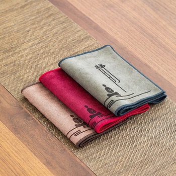 See Πετσέτα Τσαγιού — απορροφητικό ύφασμα, τετράγωνο, λεπτές ίνες, αξεσουάρ δίσκου τσαγιού, στυλ Νέο Κινέζικο, με εκτυπωμένο λογότυπο