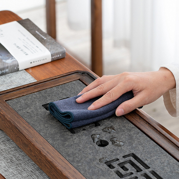 See Πετσέτα Τσαγιού — απορροφητικό ύφασμα, τετράγωνο, λεπτές ίνες, αξεσουάρ δίσκου τσαγιού, στυλ Νέο Κινέζικο, με εκτυπωμένο λογότυπο