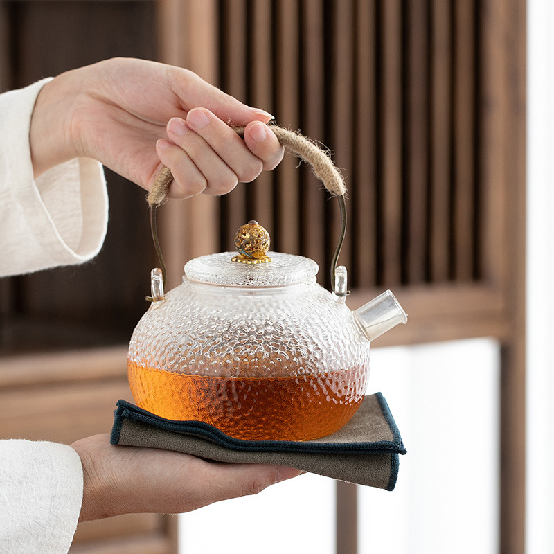 See Πετσέτα Τσαγιού — απορροφητικό ύφασμα, τετράγωνο, λεπτές ίνες, αξεσουάρ δίσκου τσαγιού, στυλ Νέο Κινέζικο, με εκτυπωμένο λογότυπο