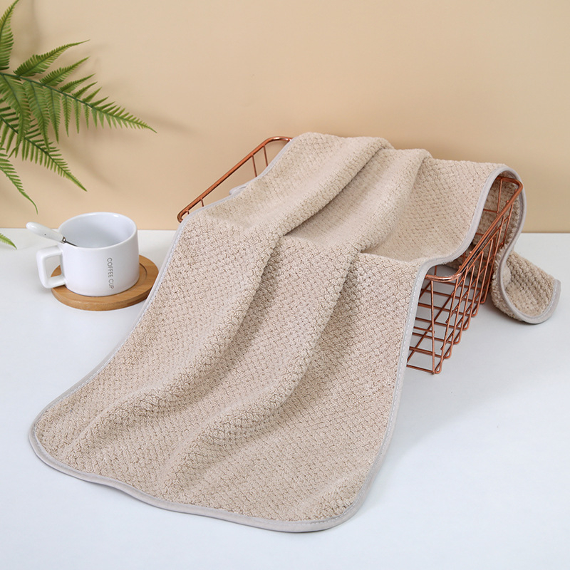 Prosop cu model ananas, velur, fire 100D, țesătură warp, densitate înaltă, 50-80 g, pentru baie/prosop de față