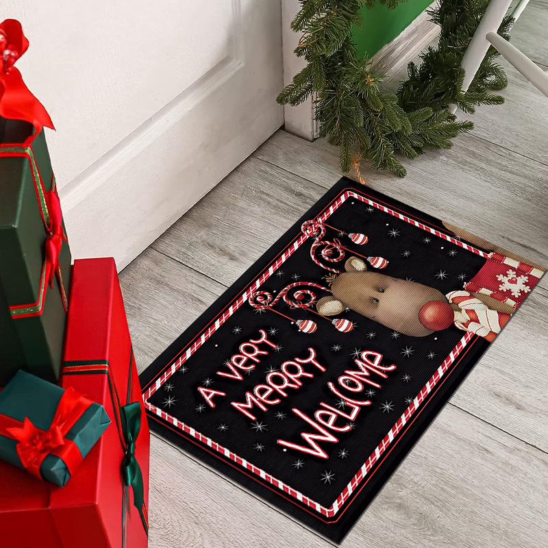 Bejárati ajtóhoz szőnyeg, poliészter, négyzet alakú, nyomtatott mintával, kézzel mosható