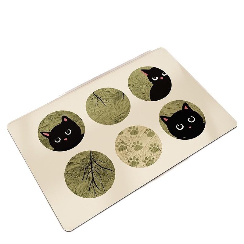 Diatomás iszap padlómat, négyszögletes, rajzfilm mintázat, gyorsan száradó, vízfelvevő