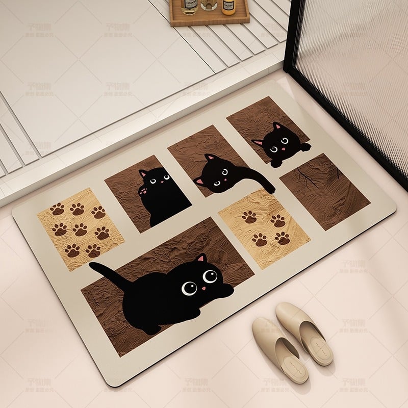 Diatomás iszap padlómat, négyszögletes, rajzfilm mintázat, gyorsan száradó, vízfelvevő