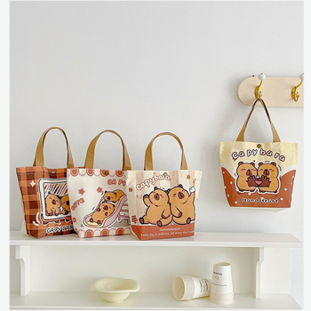 Személyre szabott karikatúra capybara vászontáska – varrott kivitelezés, márka Oy, logónyomás elérhető, nagy tételben rendelhető