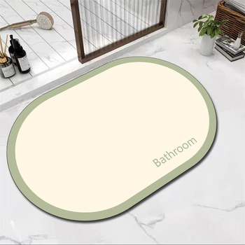 Fürdőszobai padlómat diatomos iszappal, ovális alakú, fürdőszobai és előszobai használatra (Anyaga: diatomos iszap; Alak: ovális; Tér: fürdőszoba, előszoba; Tisztítás: mosható; Feldolgozás és személyre szabás: Igen)