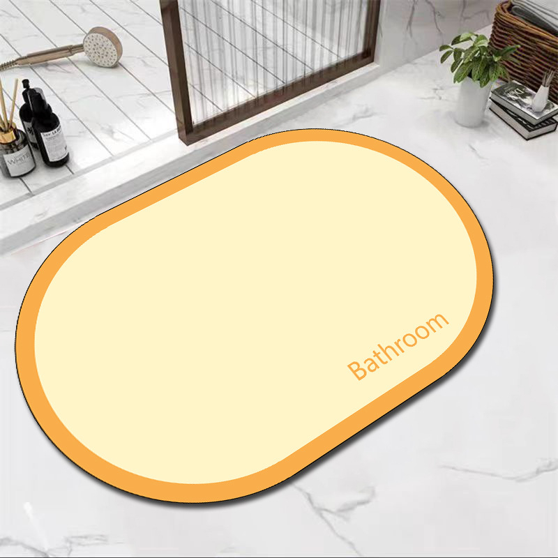 Fürdőszobai padlómat diatomos iszappal, ovális alakú, fürdőszobai és előszobai használatra (Anyaga: diatomos iszap; Alak: ovális; Tér: fürdőszoba, előszoba; Tisztítás: mosható; Feldolgozás és személyre szabás: Igen)