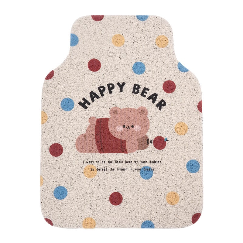 Blue Rain Silk-Circle автомобилни стелки, сладък карикатурен дизайн за интериор, универсални за всички сезони, единична стелка, устойчива на замърсяване и износоустойчива