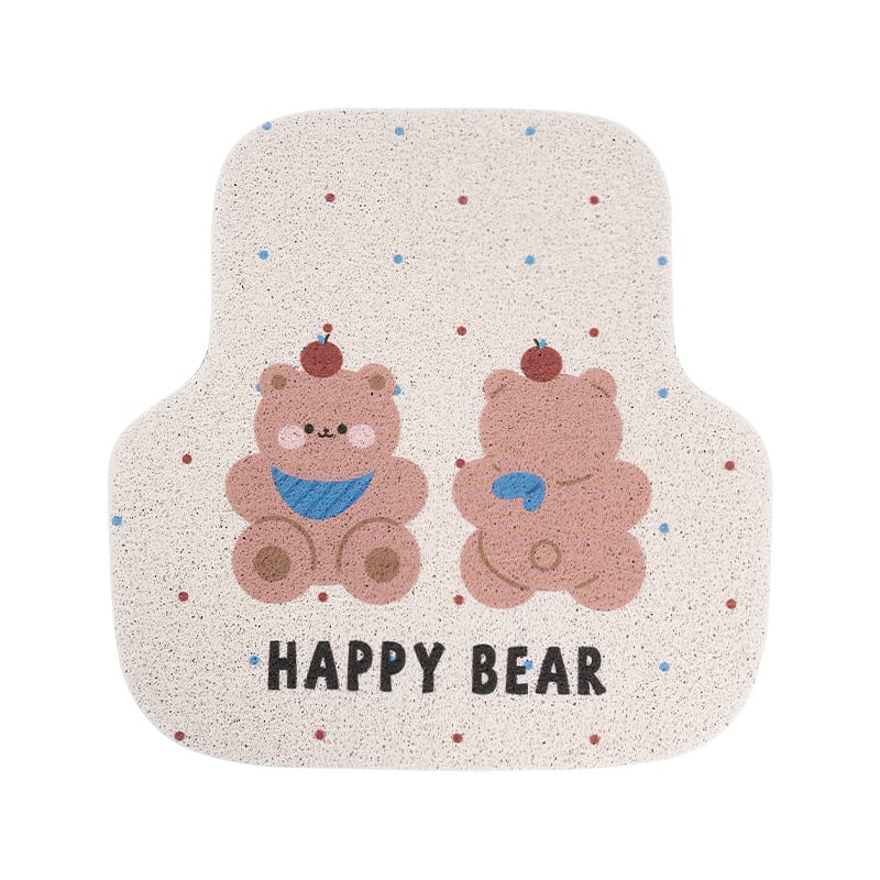 Blue Rain Silk-Circle автомобилни стелки, сладък карикатурен дизайн за интериор, универсални за всички сезони, единична стелка, устойчива на замърсяване и износоустойчива