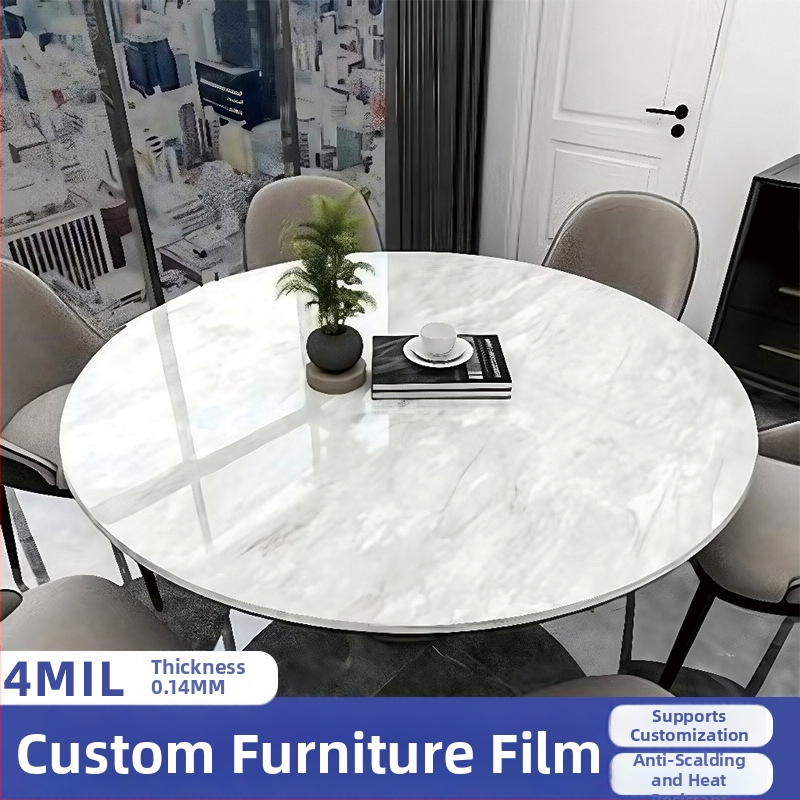 Apaļš PVC galda paliktnis, pašlīmējošs, ūdensizturīgs, eļļas izturīgs, pret apdegumiem