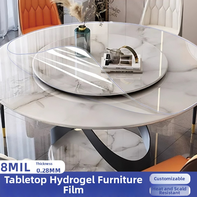 Apaļš PVC galda paliktnis, pašlīmējošs, ūdensizturīgs, eļļas izturīgs, pret apdegumiem