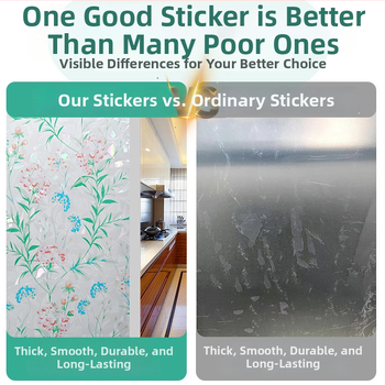 PVC statiska stikla plēve ar ziedu rakstu, matēta caurspīdīga logu plēve privātumam un siltumizolācijai