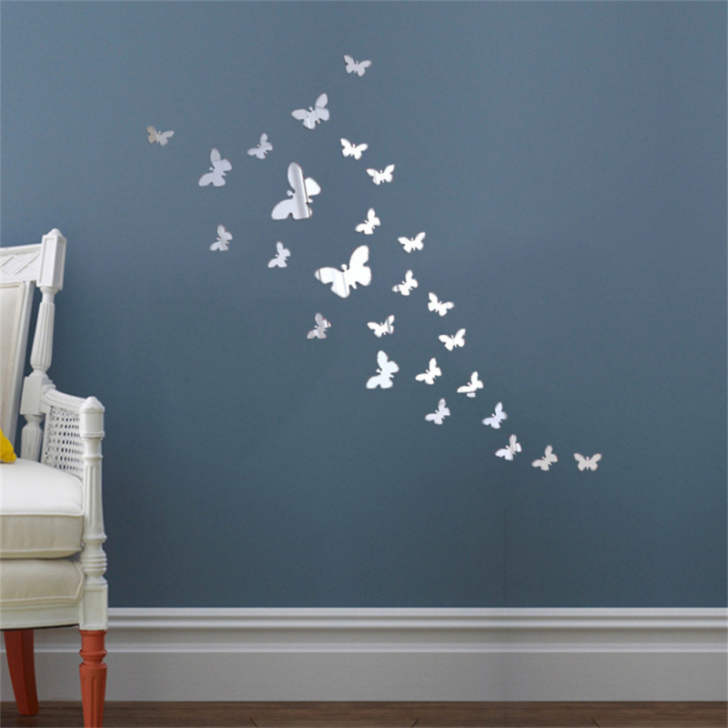 Akrila spoguļu sienas uzlīmju komplekts ar tauriņiem, pašuzlīmējošas dekorācijas bērnistabai, guļamistabai un viesistabai, 30 gab., tauriņu dizains, Toy Story sērija