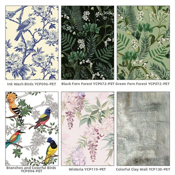 PVC seina kleebis taimekirjaga; enesekleepuv; veekindel; õli- ja mustuskindel; sobib elutuppa, magamistuppa, tööruumi, kööki ja vannituppa.