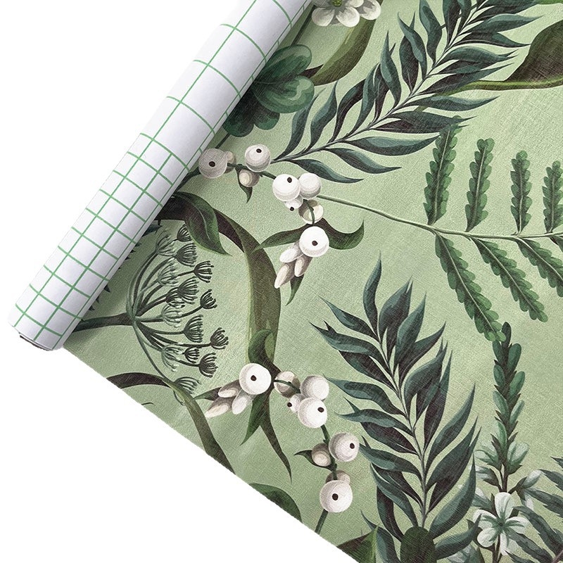 PVC seina kleebis taimekirjaga; enesekleepuv; veekindel; õli- ja mustuskindel; sobib elutuppa, magamistuppa, tööruumi, kööki ja vannituppa.