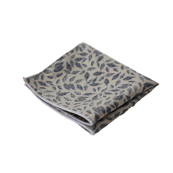 Zsebkendő zakóhoz florális levél mintával, koreai retro stílus, poliészter jacquard