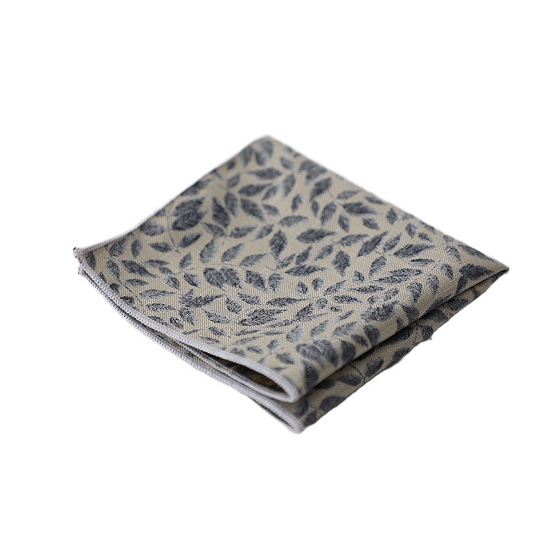 Zsebkendő zakóhoz florális levél mintával, koreai retro stílus, poliészter jacquard