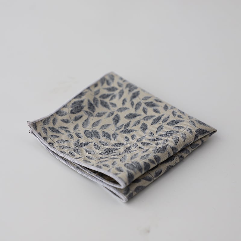 Zsebkendő zakóhoz florális levél mintával, koreai retro stílus, poliészter jacquard