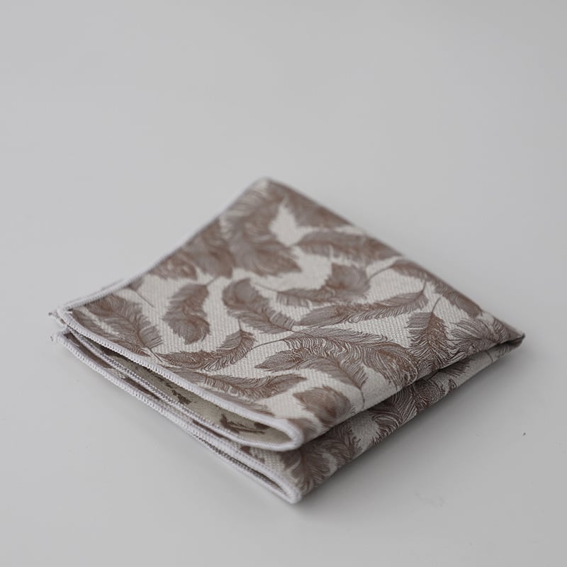 Zsebkendő zakóhoz florális levél mintával, koreai retro stílus, poliészter jacquard