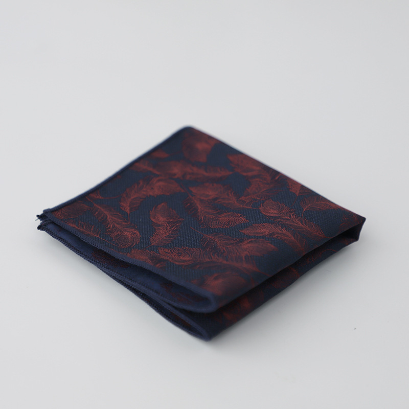 Zsebkendő zakóhoz florális levél mintával, koreai retro stílus, poliészter jacquard