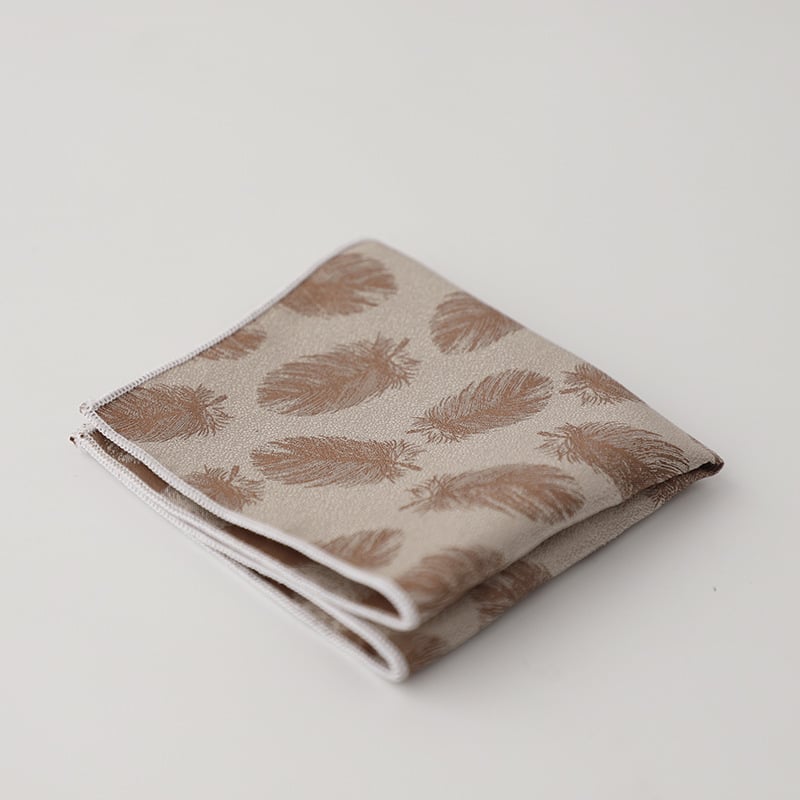 Zsebkendő zakóhoz florális levél mintával, koreai retro stílus, poliészter jacquard