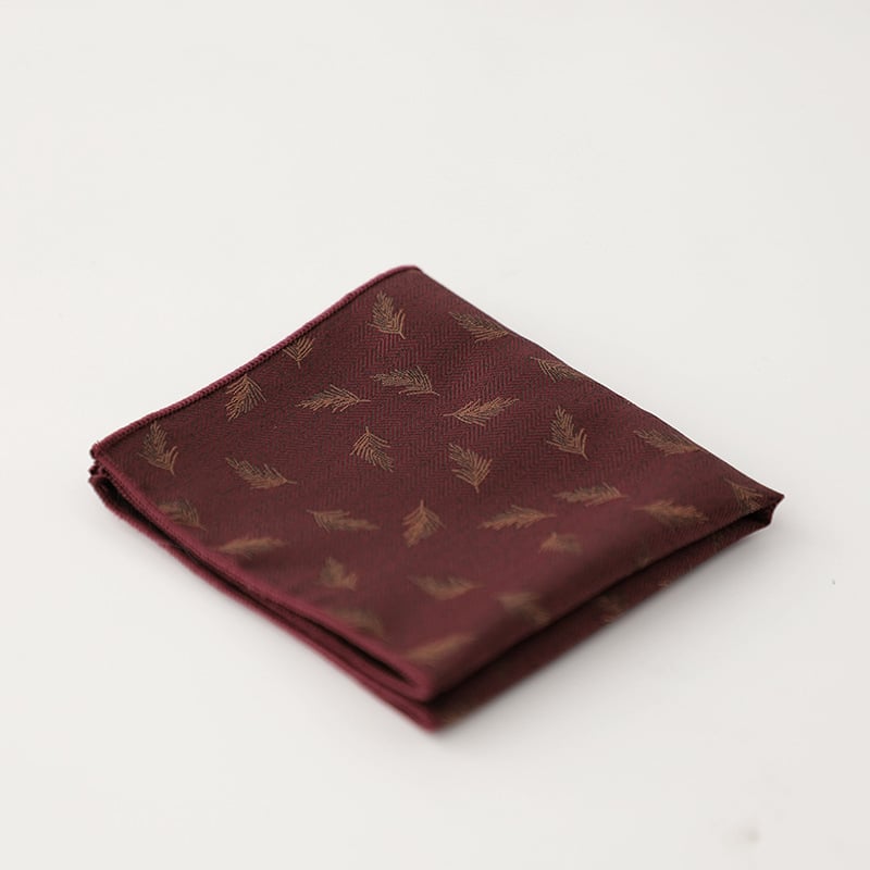 Zsebkendő zakóhoz florális levél mintával, koreai retro stílus, poliészter jacquard