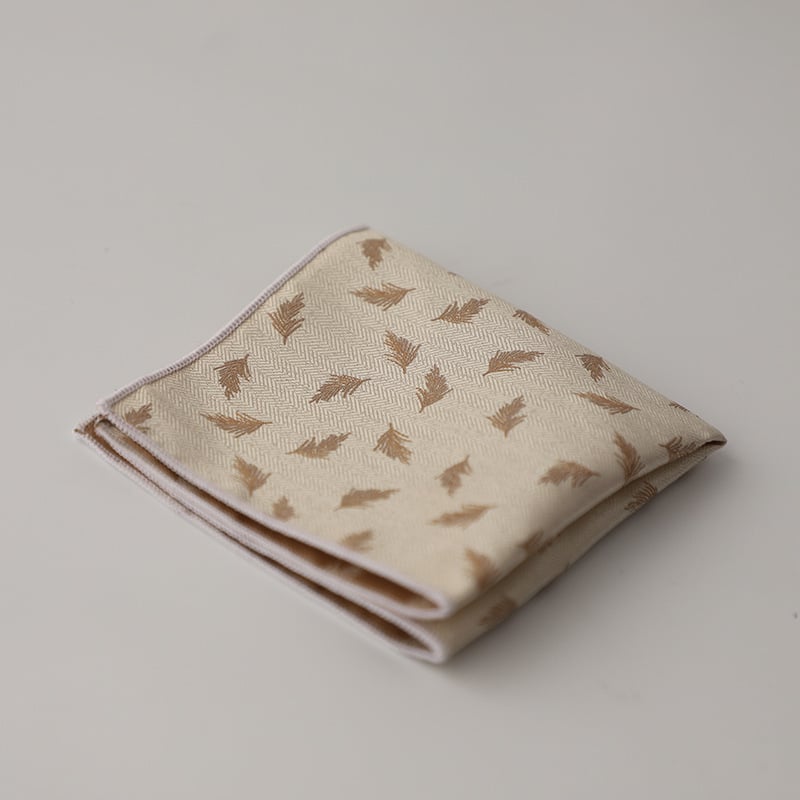 Zsebkendő zakóhoz florális levél mintával, koreai retro stílus, poliészter jacquard