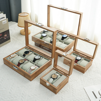 Deluxe bambusest kellade hoiukarp – käsitöö, puidust kast