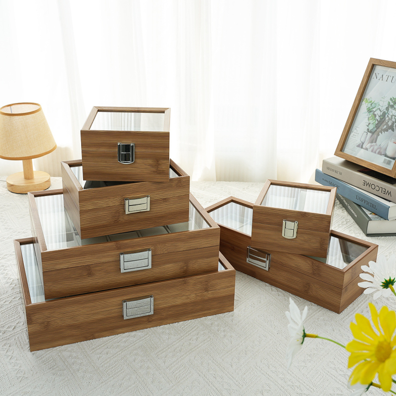 Deluxe bambusest kellade hoiukarp – käsitöö, puidust kast