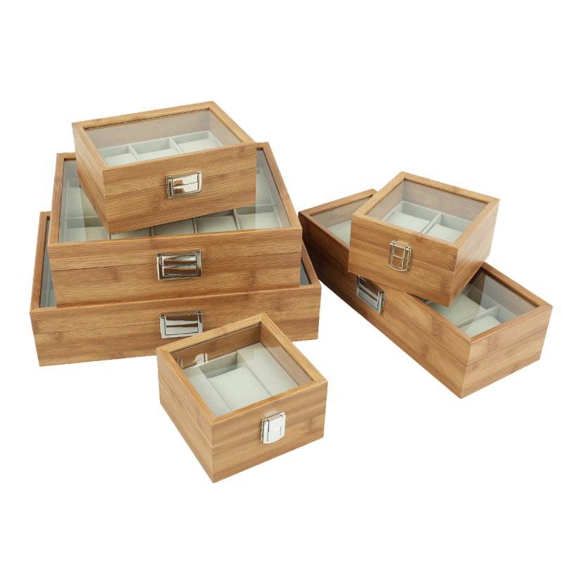 Deluxe bambusest kellade hoiukarp – käsitöö, puidust kast