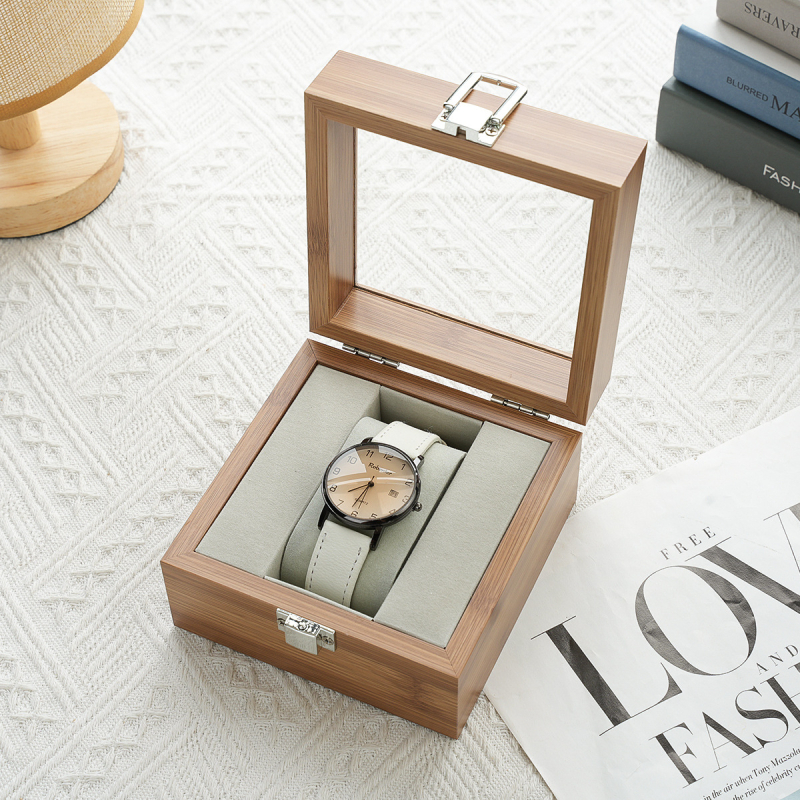 Deluxe bambusest kellade hoiukarp – käsitöö, puidust kast