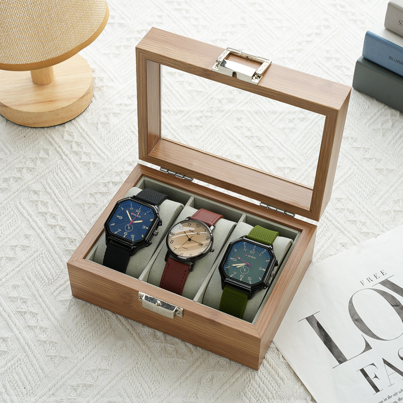 Deluxe bambusest kellade hoiukarp – käsitöö, puidust kast