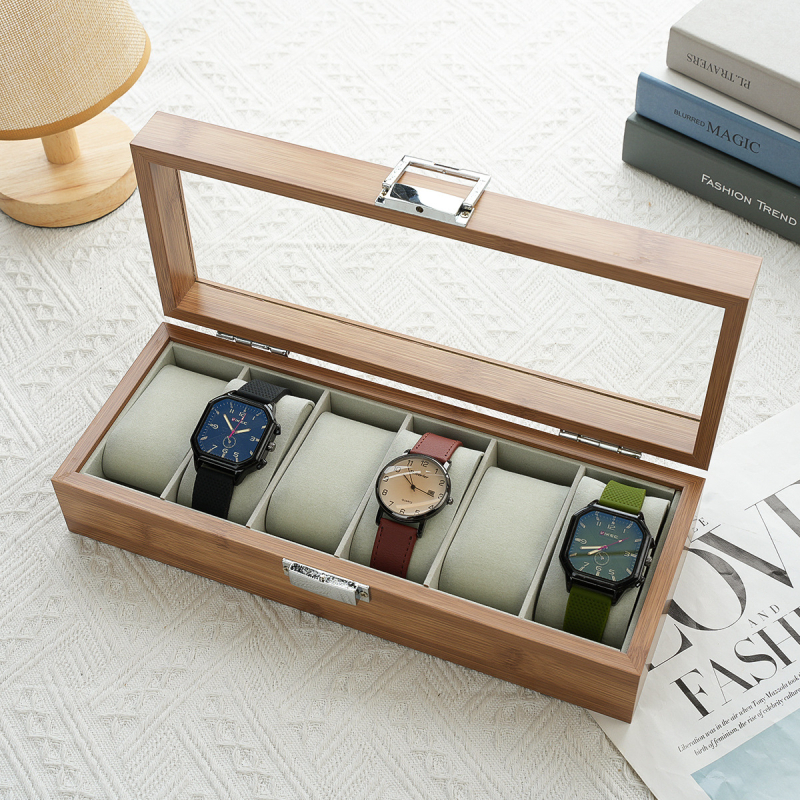 Deluxe bambusest kellade hoiukarp – käsitöö, puidust kast