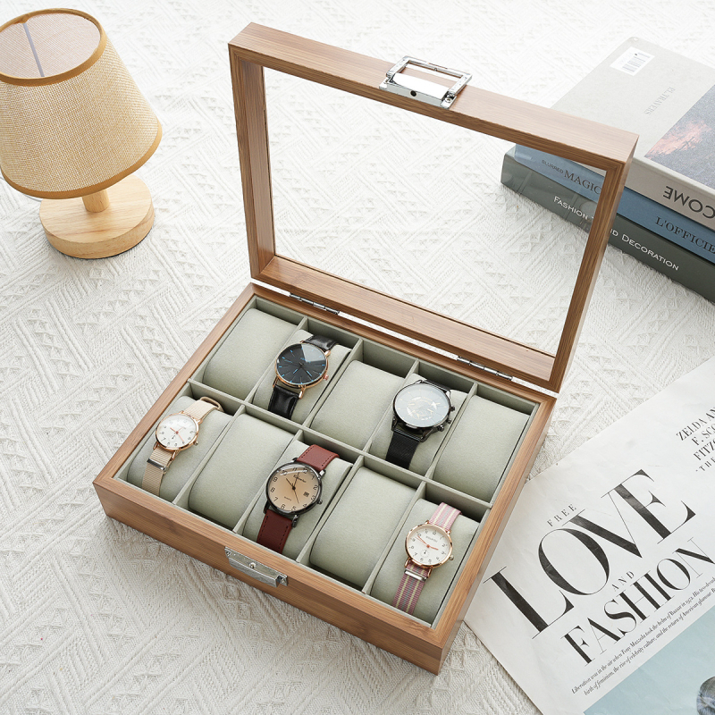 Deluxe bambusest kellade hoiukarp – käsitöö, puidust kast