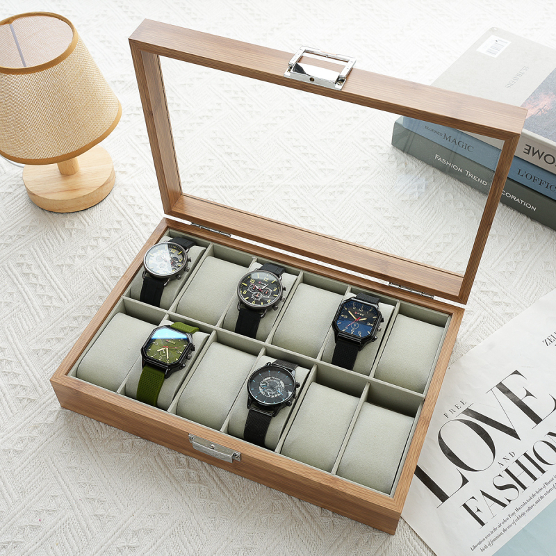 Deluxe bambusest kellade hoiukarp – käsitöö, puidust kast