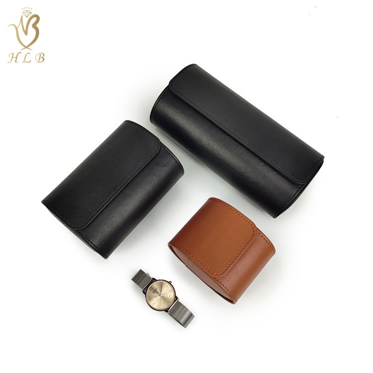 Kohandatud PU nahast kellakarp, mitmekülgne sektsioonidega; PU nahk + tehisnahk; roll-pack disain koos õmblustega; kinkekarp ja juveelide pakkimiseks