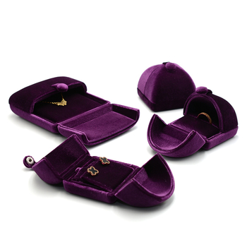 Flanelinė papuošalų dėžutė su dvigubu atidarymu, skirta žiedams, auskarams, kaklo grandinėms ir apyrankėms