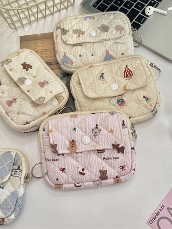 Geantă de depozitare multifuncțională, cu model floral desen animat, din poliester, căptușită cu poplin, pentru depozitare în gospodărie