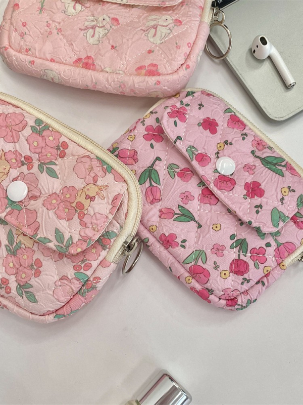 Geantă de depozitare multifuncțională, cu model floral desen animat, din poliester, căptușită cu poplin, pentru depozitare în gospodărie