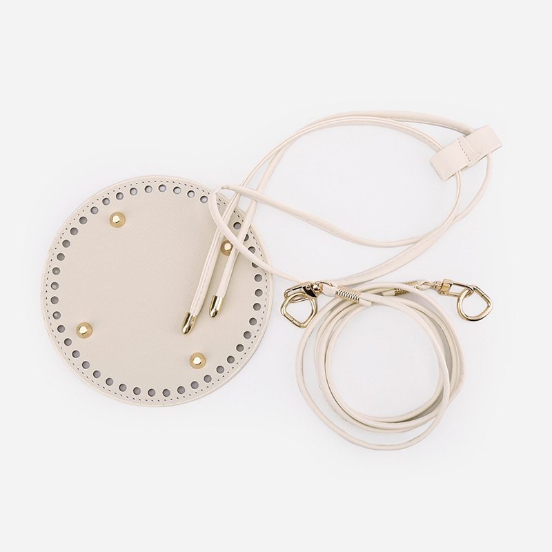 Set accesorii PU pentru geantă bucket: trei piese – șnur de strângere, placă de fund, curea de umăr