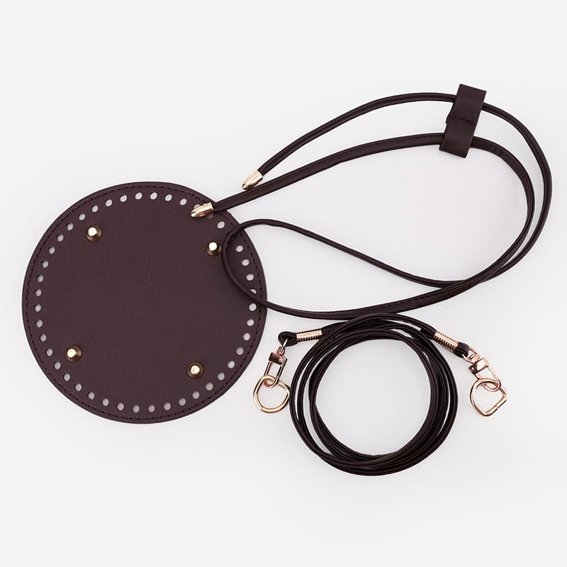 Set accesorii PU pentru geantă bucket: trei piese – șnur de strângere, placă de fund, curea de umăr