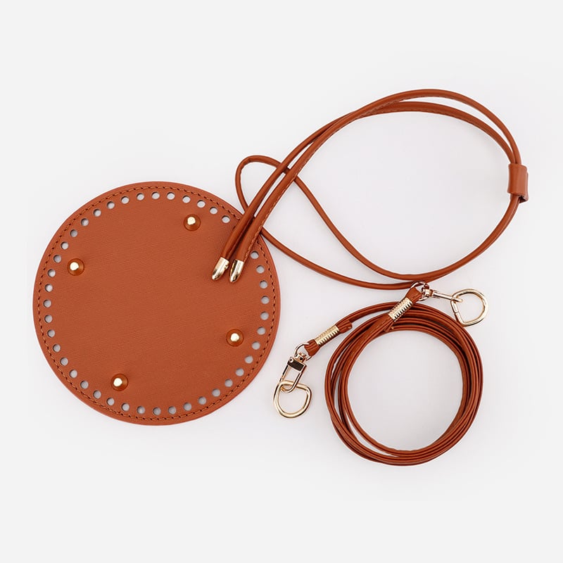 Set accesorii PU pentru geantă bucket: trei piese – șnur de strângere, placă de fund, curea de umăr