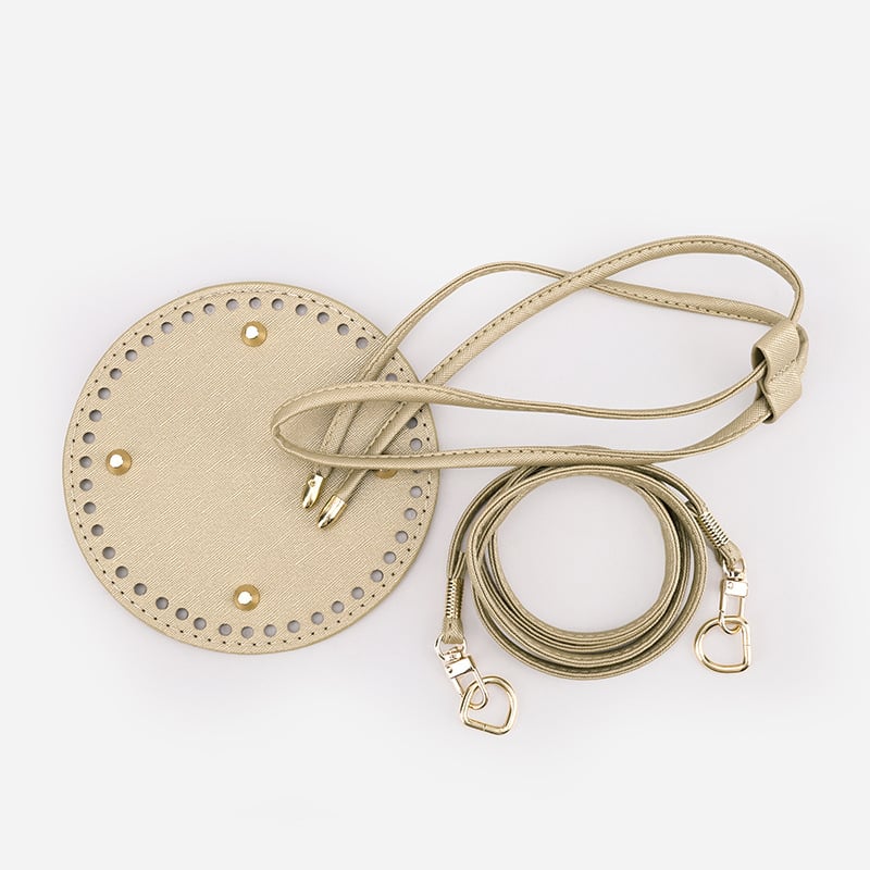 Set accesorii PU pentru geantă bucket: trei piese – șnur de strângere, placă de fund, curea de umăr