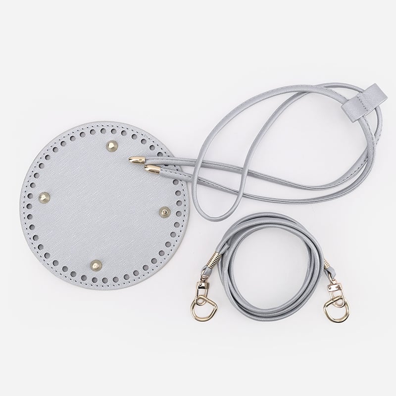 Set accesorii PU pentru geantă bucket: trei piese – șnur de strângere, placă de fund, curea de umăr