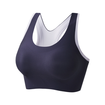 Bustier sport pentru femei cu susținere înaltă - top în stil vest pentru alergare, fitness și yoga, cupe 3/4, burete subțire, bretele fixe duble, catarame în spate cu trei rânduri