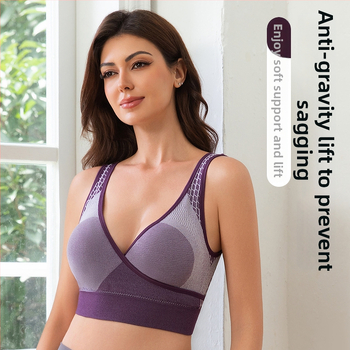 Integrēts neilona sporta krūšturis, 3/4 krūšu kauss, vidēji veidots kauss, bez stieples, fiksētas plecu siksnas