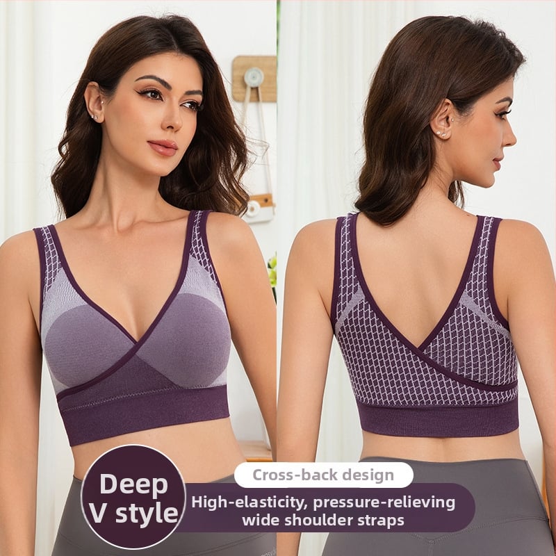 Integrēts neilona sporta krūšturis, 3/4 krūšu kauss, vidēji veidots kauss, bez stieples, fiksētas plecu siksnas