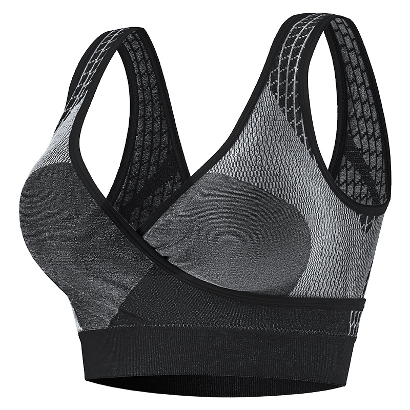 Integrēts neilona sporta krūšturis, 3/4 krūšu kauss, vidēji veidots kauss, bez stieples, fiksētas plecu siksnas